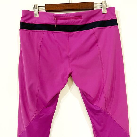 Lululemon Pace Rival Crop Leggings Size 10 Fuschia/Navy - Picture 7 of 9